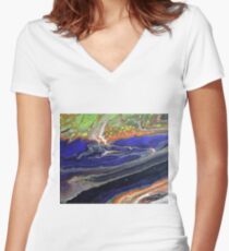 Jupiter Macro Women's Fitted V-Neck T-Shirt
