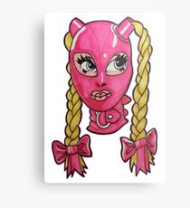 Pink Hood, Blonde Pigtails Metal Print