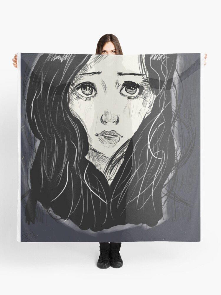 Sad Girl Drawing Scarf By Haydenmac Redbubble