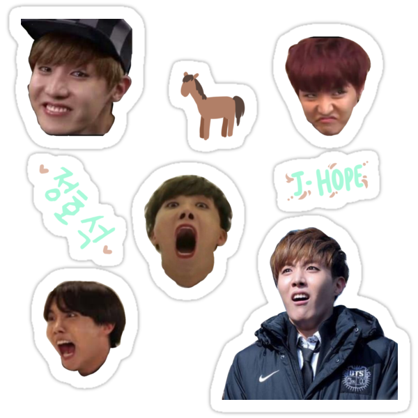 bts j hope sticker sheet stickers by teafeathers redbubble