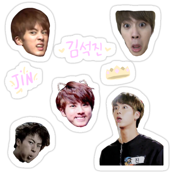 bts jin sticker sheet stickers by teafeathers redbubble