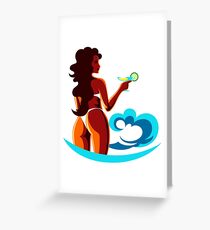 Summer Holidays Emblem Greeting Card