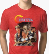 NES Contra Cover (Transparent) V2 Tri-blend T-Shirt
