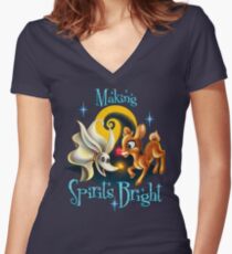 Making Spirits Bright Women's Fitted V-Neck T-Shirt