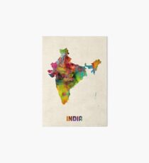 India Watercolor Map Art Board