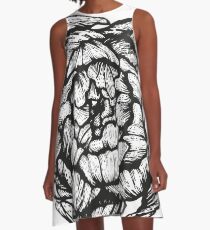 peony graphic, floral, design, flower, illustration, pattern A-Line Dress