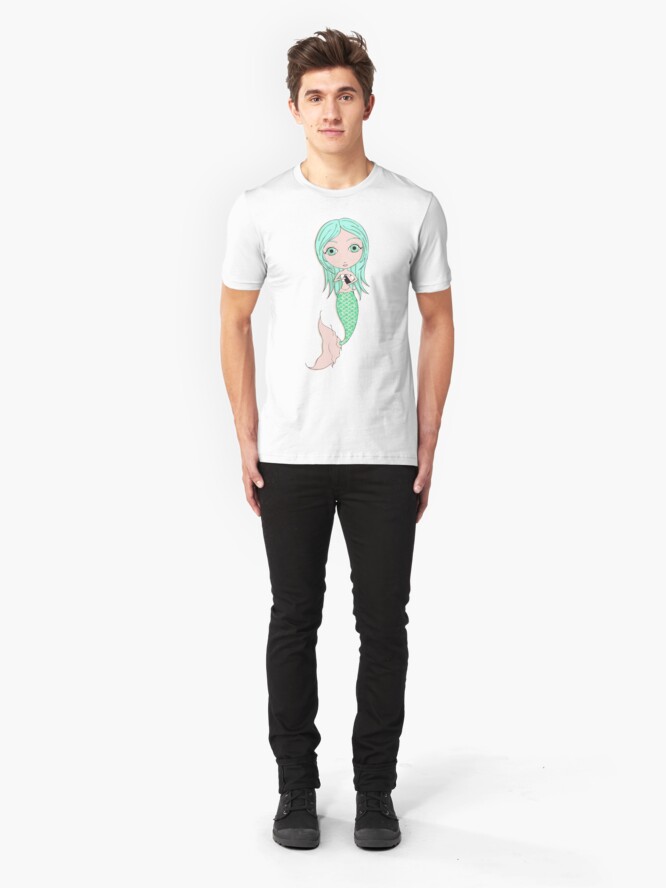 Alternate view of I Heart Mermaids - 3rd of 4 Slim Fit T-Shirt