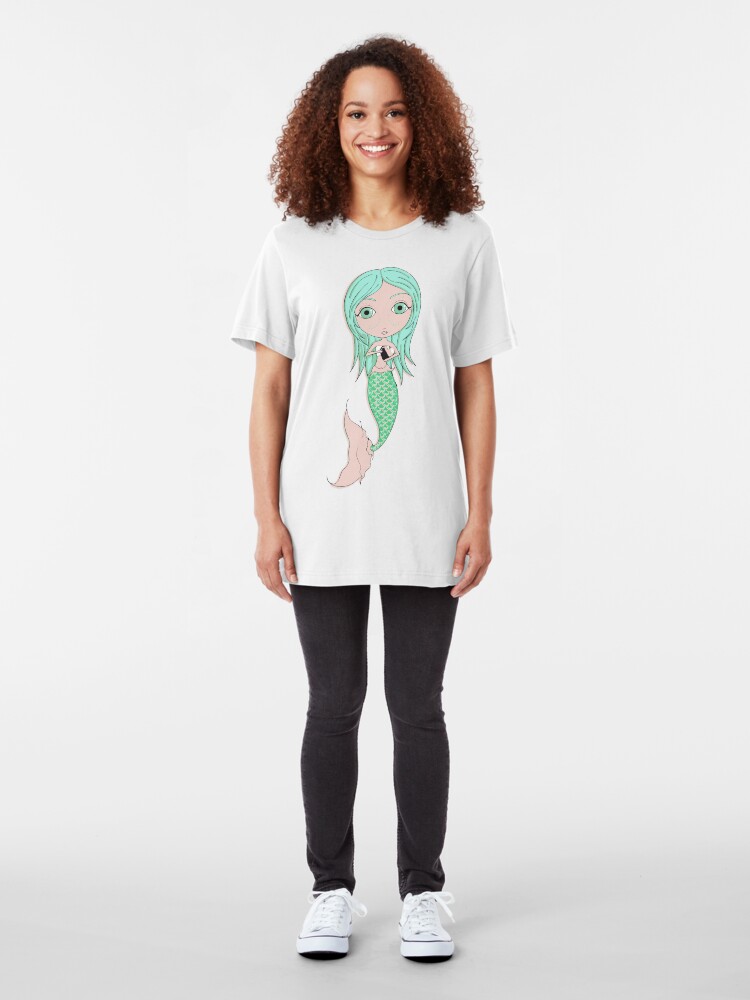 Alternate view of I Heart Mermaids - 3rd of 4 Slim Fit T-Shirt
