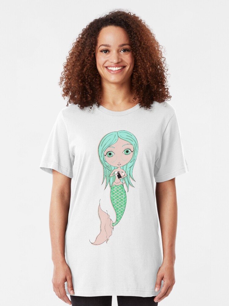 Alternate view of I Heart Mermaids - 3rd of 4 Slim Fit T-Shirt