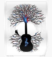 Rhythms of the Heart - ( surreal guitar tree art ) Poster