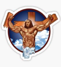 Jesus Cross Fit Ripped Messiah Sticker
