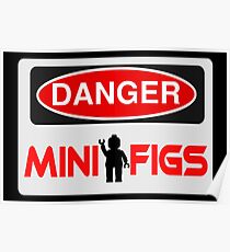 Danger Minifigs Sign Poster