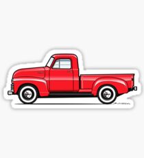47-54 Chevy 3 window truck red Sticker