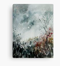 snowy landscape watercolor Metal Print
