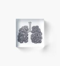 Lungs with peonies Acrylic Block