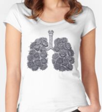 Lungs with peonies Women's Fitted Scoop T-Shirt