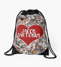 I love Jacob Sartorius - with white outline Drawstring Bag