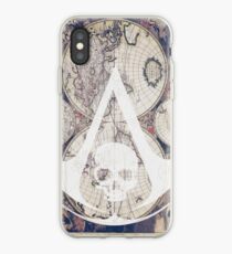 Black Flag Logo Map iPhone Case