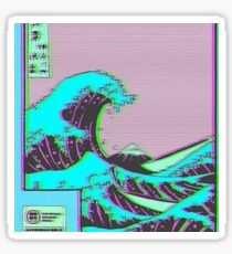 The Great Wave off Vaporwave Kanagawa Sticker