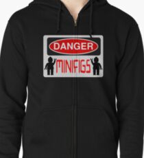 Danger Minifigs Sign Zipped Hoodie