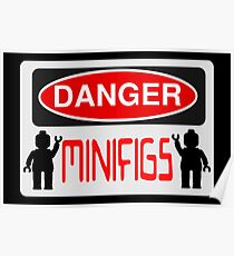 Danger Minifigs Sign Poster