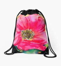 RED POPPY Drawstring Bag