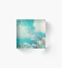 Watercolor Leafy Sky Acrylic Block