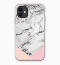 Weißes Marmormuster mit rosa Dreiecken iPhone-Hülle & Cover