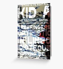 Radiohead - Kid A Album Song List Design #1 Greeting Card