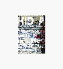 Radiohead - Kid A Album Song List Design #1 Art Board