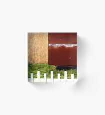 White fence abstract Acrylic Block