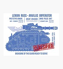 BLUEPRINT TEE - LEMAN RUSS 40K BONE Photographic Print