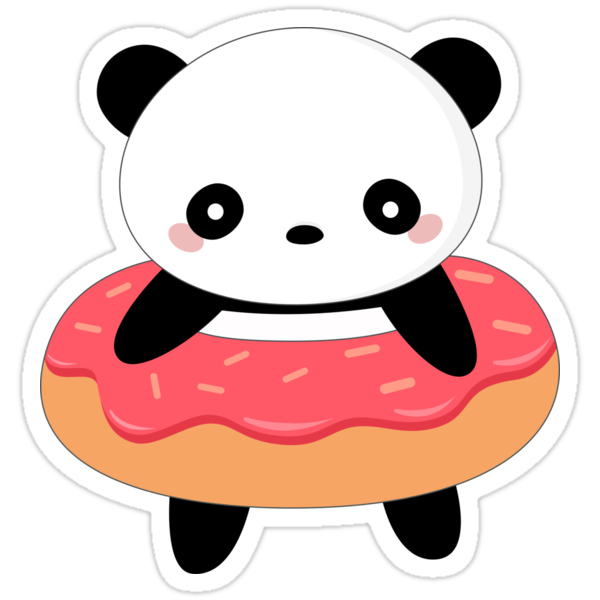  Kawaii Panda Donut  Stickers by happinessinatee Redbubble