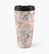 Zerbrochene Marmorstücke Geometrischer Rose Gold Design Thermosbecher