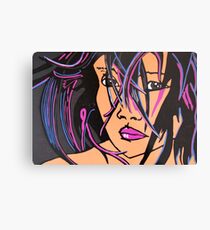 Manga-esk Lady Metal Print