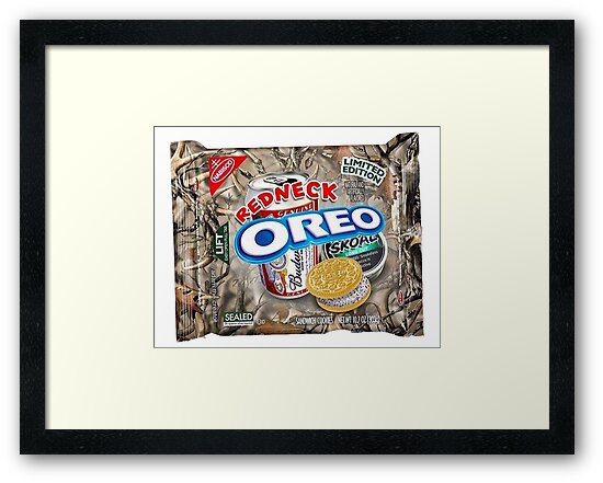 redneck oreos framed prints