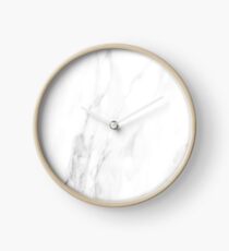 White marble stone texture Clock