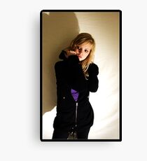 Sanna in black & purple Canvas Print