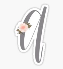 Floral Monogram A Sticker