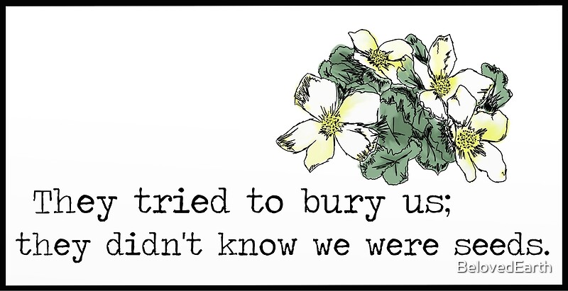 They Tried To Bury Us They Didnt Know We Were Seeds Posters By Belovedearth Redbubble 