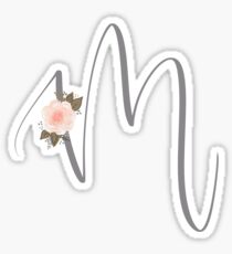 Floral Monogram M Sticker