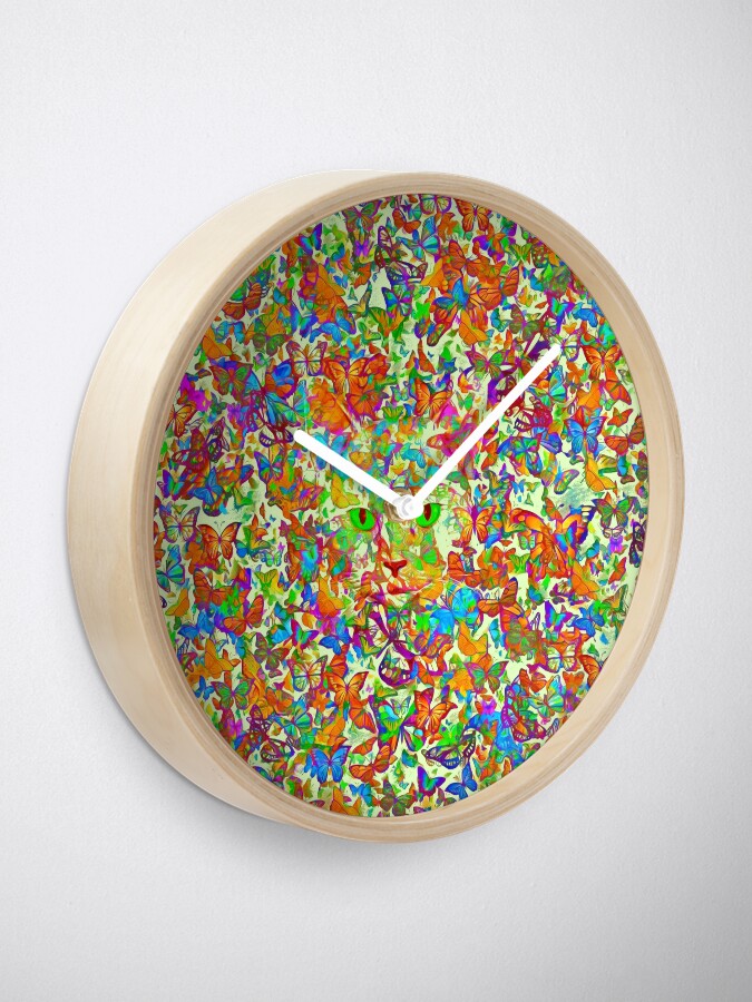 Alternate view of Hiding in butterflies Clock