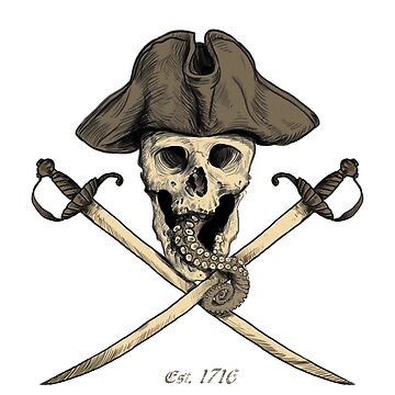 Artwork thumbnail, Black Flag Pirate Skull by rudyfaber