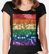 sequin pride flag Women's Fitted Scoop T-Shirt
