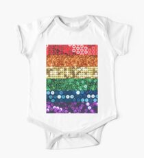 sequin pride flag Short Sleeve Baby One-Piece