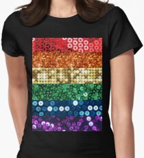 sequin pride flag Women's Fitted T-Shirt