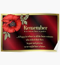 Remember Veterans Poppy Poster