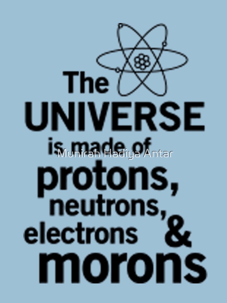 the universe is made up of protons neutrons electrons and morons