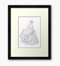 Princess Marble Silhouette Framed Print