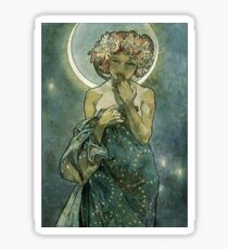Alphonse Mucha Art Deco Vintage Illustration Sticker